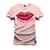 Camiseta 100% Algodão Premium Estampada Boca Routry Rosa