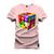 Camiseta 100% Algodão Premium Estampada Cubo da Magia Rosa