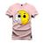 Camiseta 100% Algodão Premium Estampada Emoji Metade Rosa