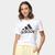 Camiseta Adidas Logo Manga Curta Feminina Branco