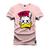 Camiseta Agodão T-Shirt Unissex Premium Macia Estampada Donalwd Bolado Rosa