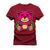 Camiseta Agodão T-Shirt Unissex Premium Macia Estampada Urso Rosa X Bordô