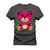 Camiseta Agodão T-Shirt Unissex Premium Macia Estampada Urso Rosa X Grafite