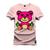 Camiseta Agodão T-Shirt Unissex Premium Macia Estampada Urso Rosa X Rosa