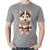 Camiseta Algodão Cachorro Husky Siberiano Natalino - Foca na Moda Cinza