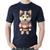 Camiseta Algodão Cachorro Husky Siberiano Natalino - Foca na Moda Marinho