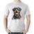Camiseta Algodão Cachorro Rottweiler - Foca na Moda Branco
