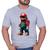 Camiseta Algodão Camisa Unissex Super Mario Bross Filme Jogo Cinza