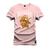 Camiseta Algodão Confortável Premium Blessed Urso Rosa