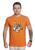 Camiseta Algodão Estampa Fita Retro Tshirt Laranja