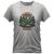 Camiseta Algodão Gola Redonda Feminino Masculino Manga Curta Estampada Mountain Cinza