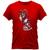 Camiseta Algodão Gola Redonda Feminino Masculino Manga Curta Estampada Risadinha Vermelho