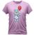 Camiseta Algodão Gola Redonda Feminino Masculino Manga Curta Estampada Urso Balão Rosa