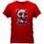 Camiseta Algodão Gola Redonda Feminino Masculino Manga Curta Estampada Urso Colors Vermelho