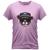 Camiseta Algodão Gola Redonda Feminino Masculino Manga Curta Estampada Urso Life Rosa