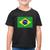 Camiseta Algodão Infantil Bandeira Brasil - Foca na Moda Preto