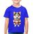 Camiseta Algodão Infantil Cachorro Husky Siberiano Natalino - Foca na Moda Azul royal