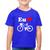 Camiseta Algodão Infantil Eu Amo Bicicleta - Foca na Moda Azul royal