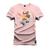 Camiseta Algodão Plus Size Premium Tamanho Especial Bord Kit Rosa