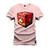 Camiseta Algodão Plus Size Tamanho Grande Cubo Alerta Rosa