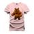 Camiseta Algodão Plus Size Tamanho Grande Urso Rosa