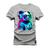 Camiseta Algodão Premium T-Shirt Panda Show Cinza