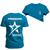 Camiseta Algodão T-Shirt Premium Estampada Freedon Frente Costas Azul