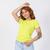 Camiseta Baby Look Viscolycra Feminina Amarela Amarelo