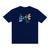 Camiseta Basic Streetwear Estampada Bape Crazy Camo Fio 30.1 Manga Curta Unissex 100% Algodão Azul marinho