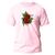 Camiseta Básica Algodão Premium Estampa Digital Buque Rosas Rosa