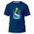 Camiseta Básica Algodão Premium Estampa Digital Surf Ondas Azul marinho
