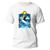 Camiseta Básica Algodão Premium Estampa Digital Surf Ondas Branco