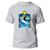 Camiseta Básica Algodão Premium Estampa Digital Surf Ondas Cinza