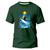 Camiseta Básica Algodão Premium Estampa Digital Surf Ondas Verde