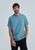 Camiseta Básica Masculina Comfort Super Cotton Com Bolso Azul celeste