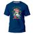 Camiseta Básica Unissex Tecido Algodão Premium Urso Habits Color Streetwear Azul marinho