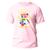 Camiseta Básica Unissex Tecido Algodão Premium Urso Habits Color Streetwear Rosa