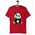 Camiseta Blusa Feminina - Urso Panda Vermelho