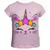 Camiseta blusa infantil para menina 100% algodão Rosa bebe unicornio