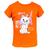 Camiseta blusa infantil para menina 100% algodão Laranja