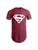 Camiseta Blusa Longlines Swag Oversized Masculina Super H Vermelho, Bordô