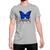 Camiseta Butterfly Borboleta Azul Gótico Punk Cinza