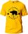 Camiseta Califórnia Republic Básica Malha Algodão 30.1 Masculina e Feminina Manga Curta Amarelo, Preto