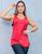 Camiseta Cavada Feminina para Academia em Dry Fit Furadinho - Fitmoda Vermelho