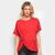 Camiseta Colcci Básica Assimétrica Feminina Vermelho