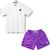 Camiseta Com Bermuda Shorts Calção Tactel Dibre Kit Praia  Cam, Branco, Berm, Roxo, Dibre