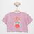 Camiseta Cropped Infantil Hering Kids Floral Manga Curta Menina Rosa claro
