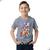 Camiseta Desenho Incrivel Circo Digital Infantil Animação Cinza mescla