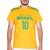 Camiseta Do Brasil Masculina Copa Do Mundo Manga Curta Amarelo