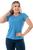 Camiseta Dry Fit Feminina Plus Size Academia Corrida 100% Poliester Azul hortênsia